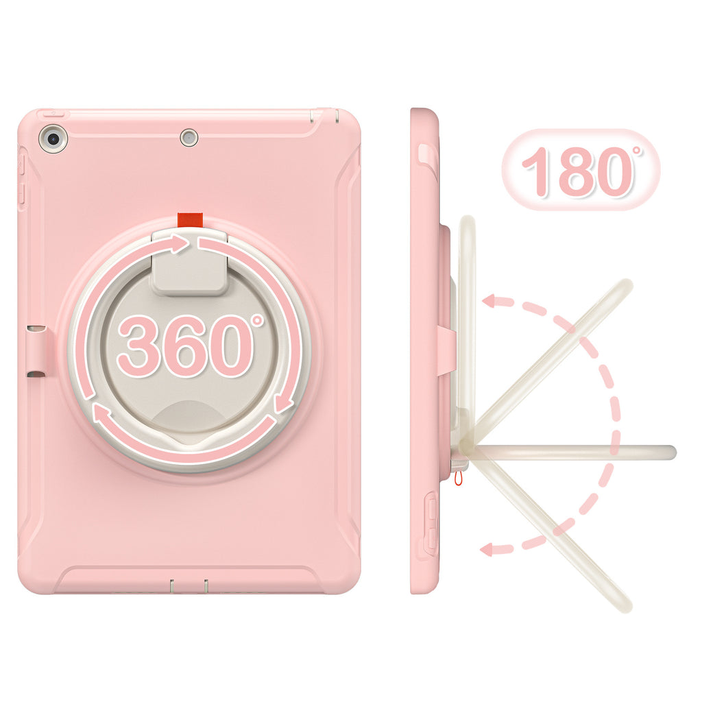 iPad 10.2 Apple tablet protective case with pen Sleeve 360 degrees handheld rotating bracket three-proof protective case