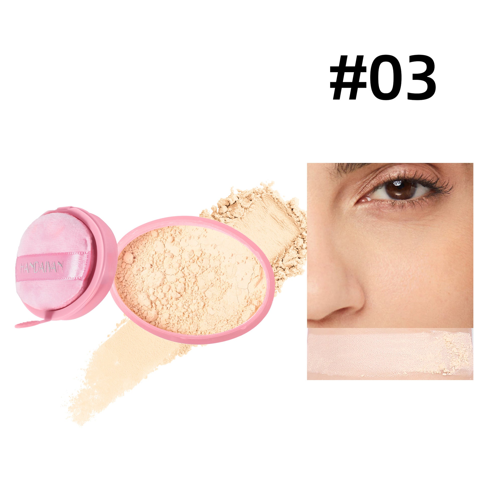 handaiyan cross-border finishing powder oil control powder long lasting smear-proof makeup waterproof matte concealing and setting face powder