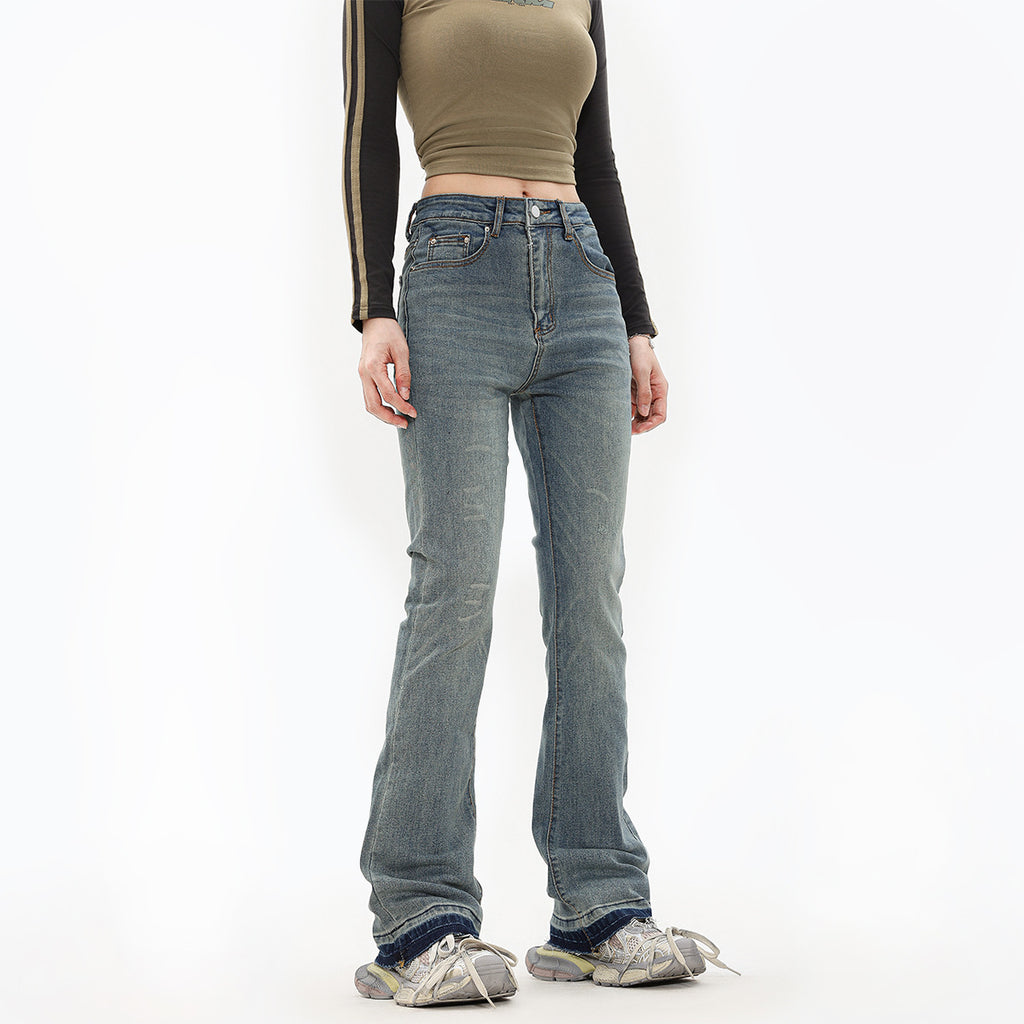 GTS jeans American style skinny jeans women's retro small jeans fashion brand washed slim jeans men