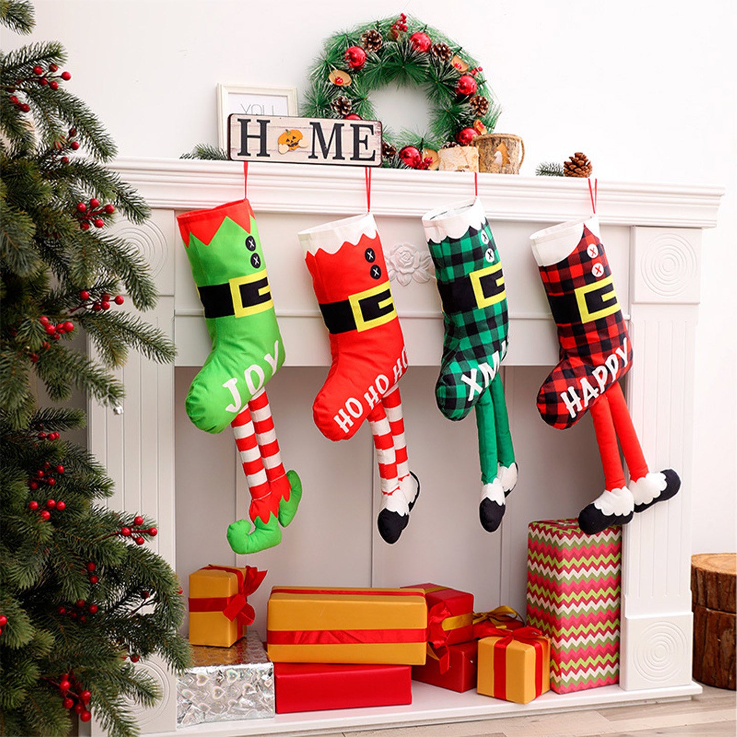 Cross-border creative long legs Christmas stockings ornaments new Christmas tree decoration pendant shopping window Christmas layout props