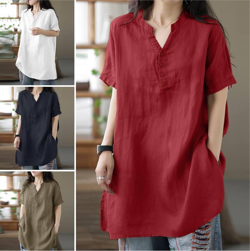 Cross-border European and American 2024 spring and summer Foreign Trade women's clothing independent station wish new top solid color button fashion short sleeve women