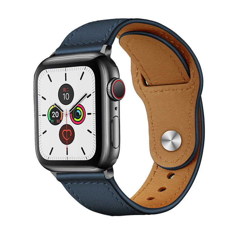 Suitable for apple apple watch3456 SE iwatch7 retro clinch top layer leather apple strap