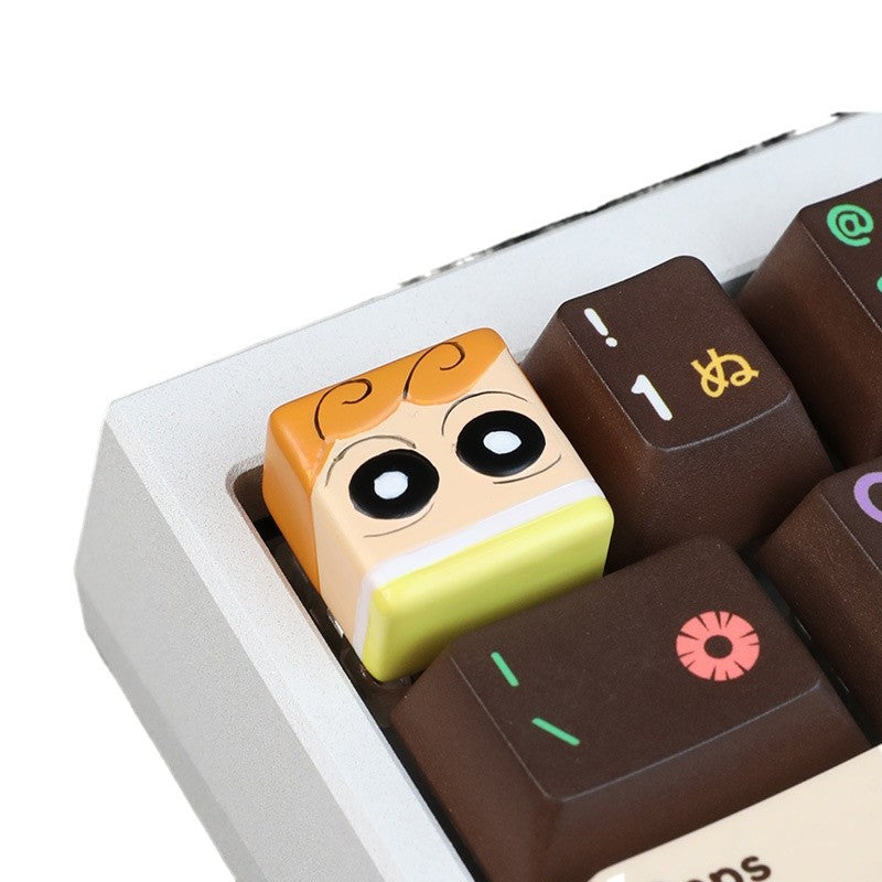 Yeyuan family crayon Xiaoxin unique keycap resin cross mechanical key cap cute single 3D Three-Dimensional Key cap