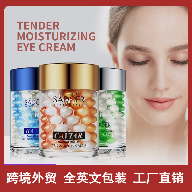 English SADOER caviar essence firming three-color eye cream elastic moisturizing wrinkle eye bags cross-border foreign trade Wholesale