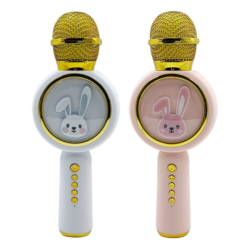 Cross-border X6 wireless children's microphone audio integrated microphone early education rabbit karaoke machine baby toy karaoke