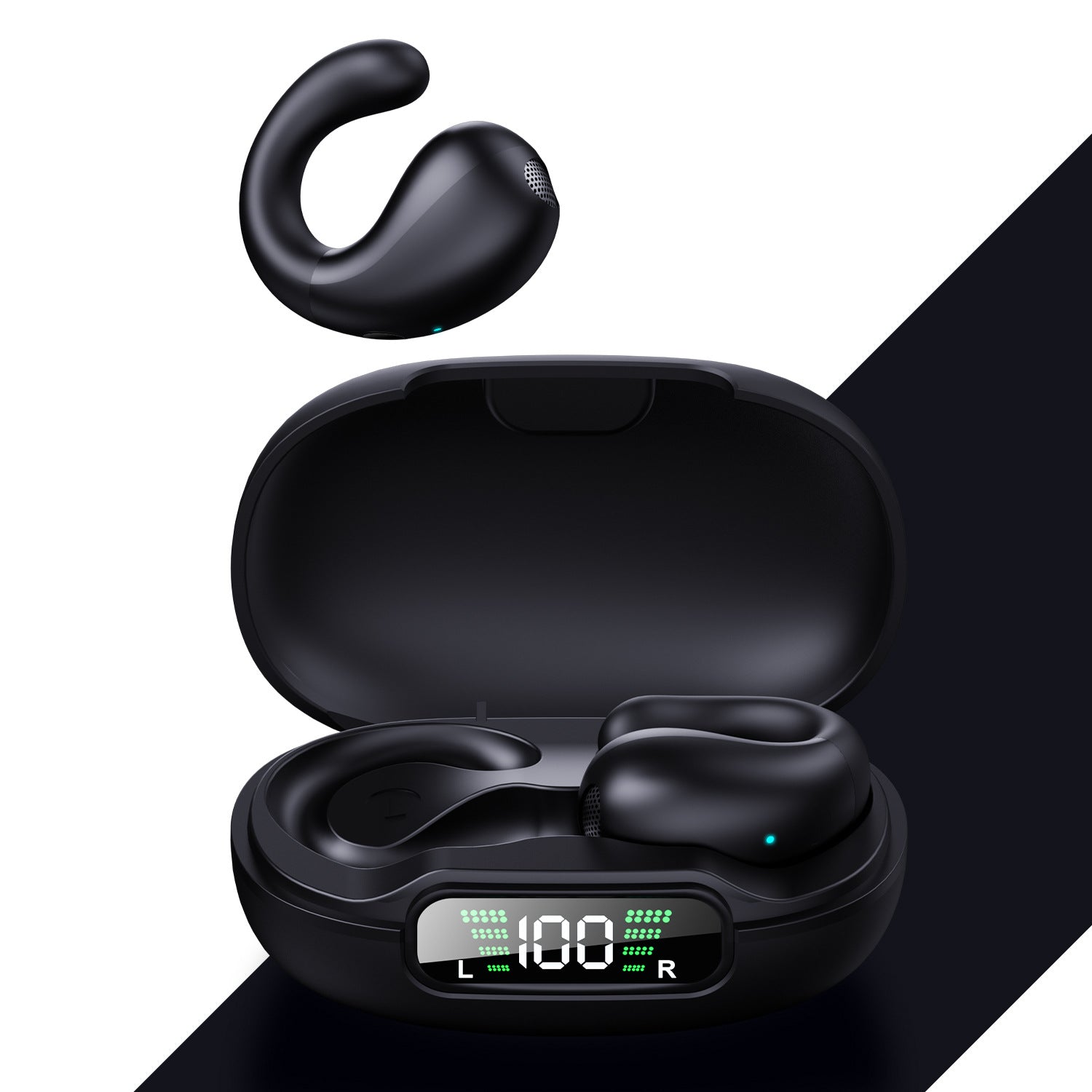 Cross-border Bluetooth headset noise reduction non in-ear wireless sports large power Huaqiang North Africa bone conduction clip-on headset
