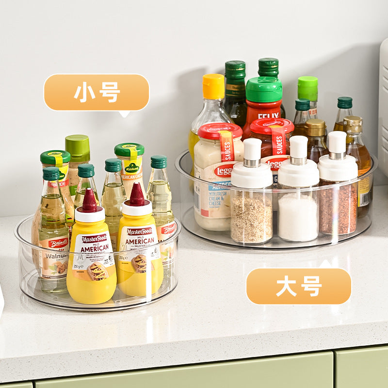 Cross-border rotating seasoning rack desktop storage box household storage rack Bathroom Storage Basket Turntable Kitchen Storage Rack