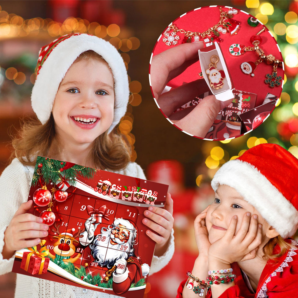 Cross-border new arrival Christmas creative blind box bracelet handmade diy24 grid educational jigsaw puzzle exquisite gift set