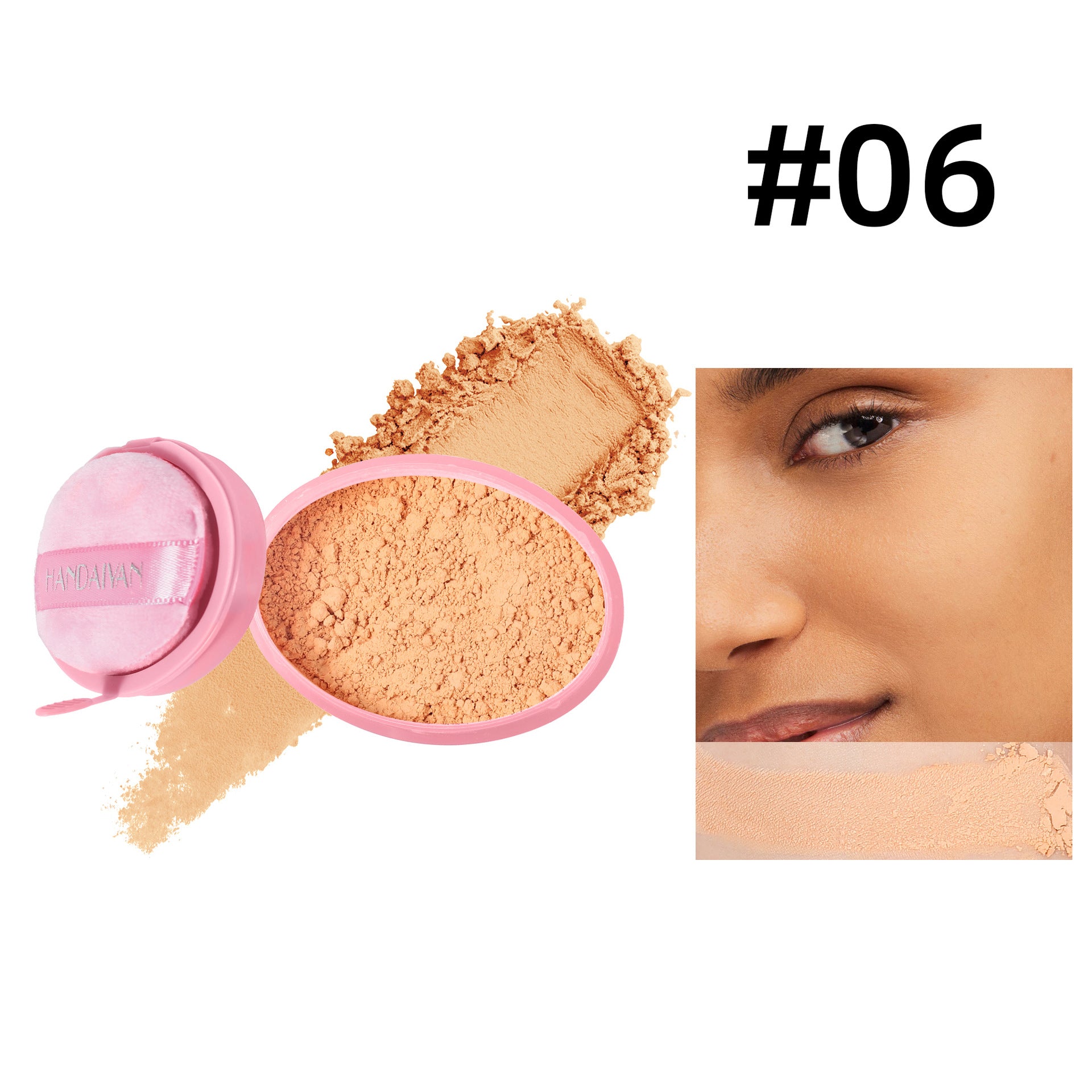 handaiyan cross-border finishing powder oil control powder long lasting smear-proof makeup waterproof matte concealing and setting face powder
