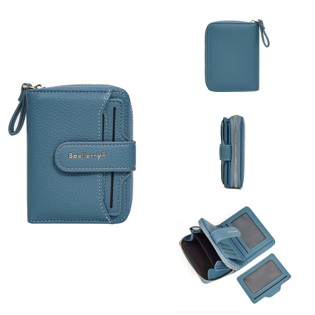 New Ladies' Purse short baellerry fashion snap button multi card slots wallet Japanese and Korean High sense coin purse