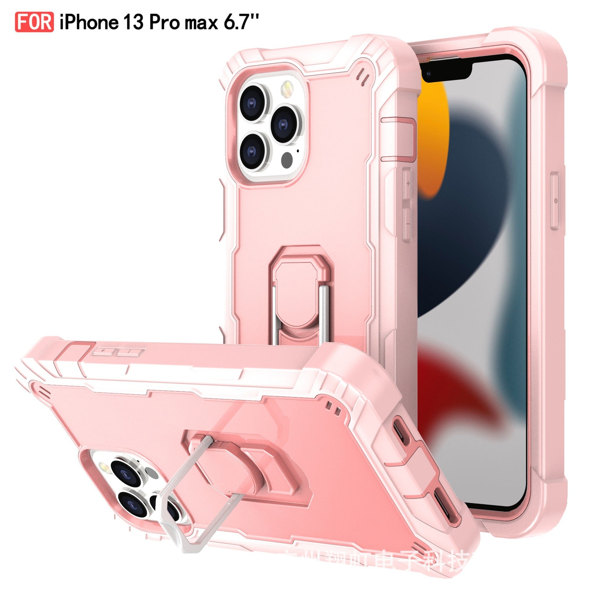 Applicable to iphone13 Pro max 6.7 mobile phone silicone soft case drop-resistant apple 13 bracket mobile phone protective case