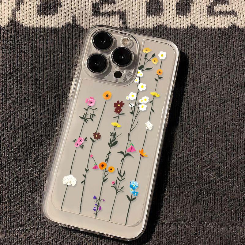 Fresh flowers for iPhone17PorMax phone case 16Pro Apple 13/14 transparent 15 foreign trade 12
