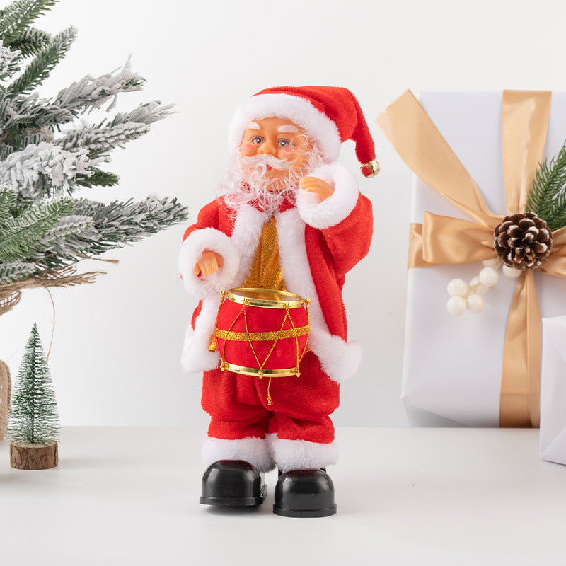 Cross-border Christmas creative gift electric Santa Claus black ladder climbing beads children's toy Christmas decoration