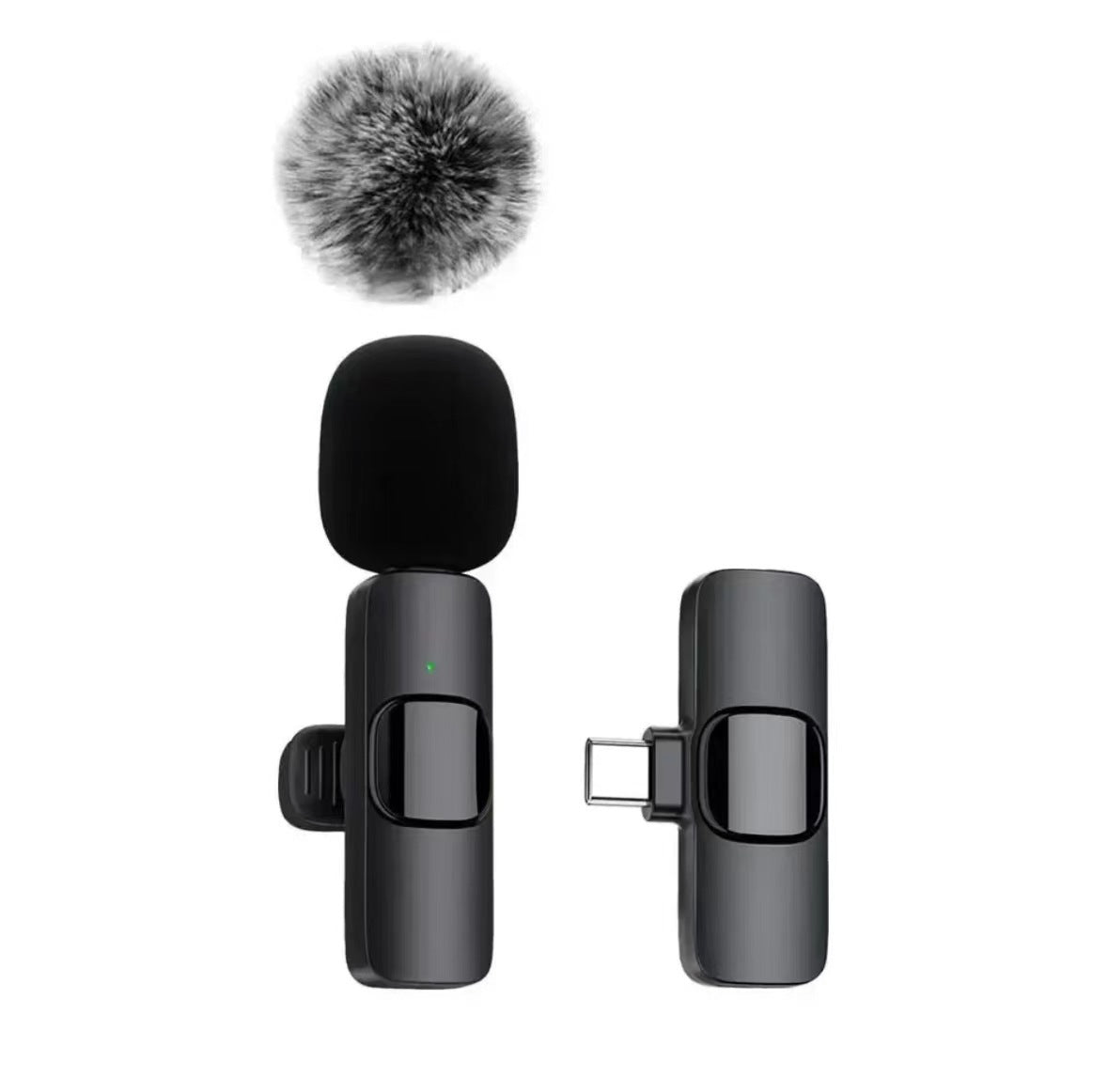Cross-border TikTok wireless collar clip microphone outdoor mobile live streaming microphone short video recording radio noise reducing microphone clip