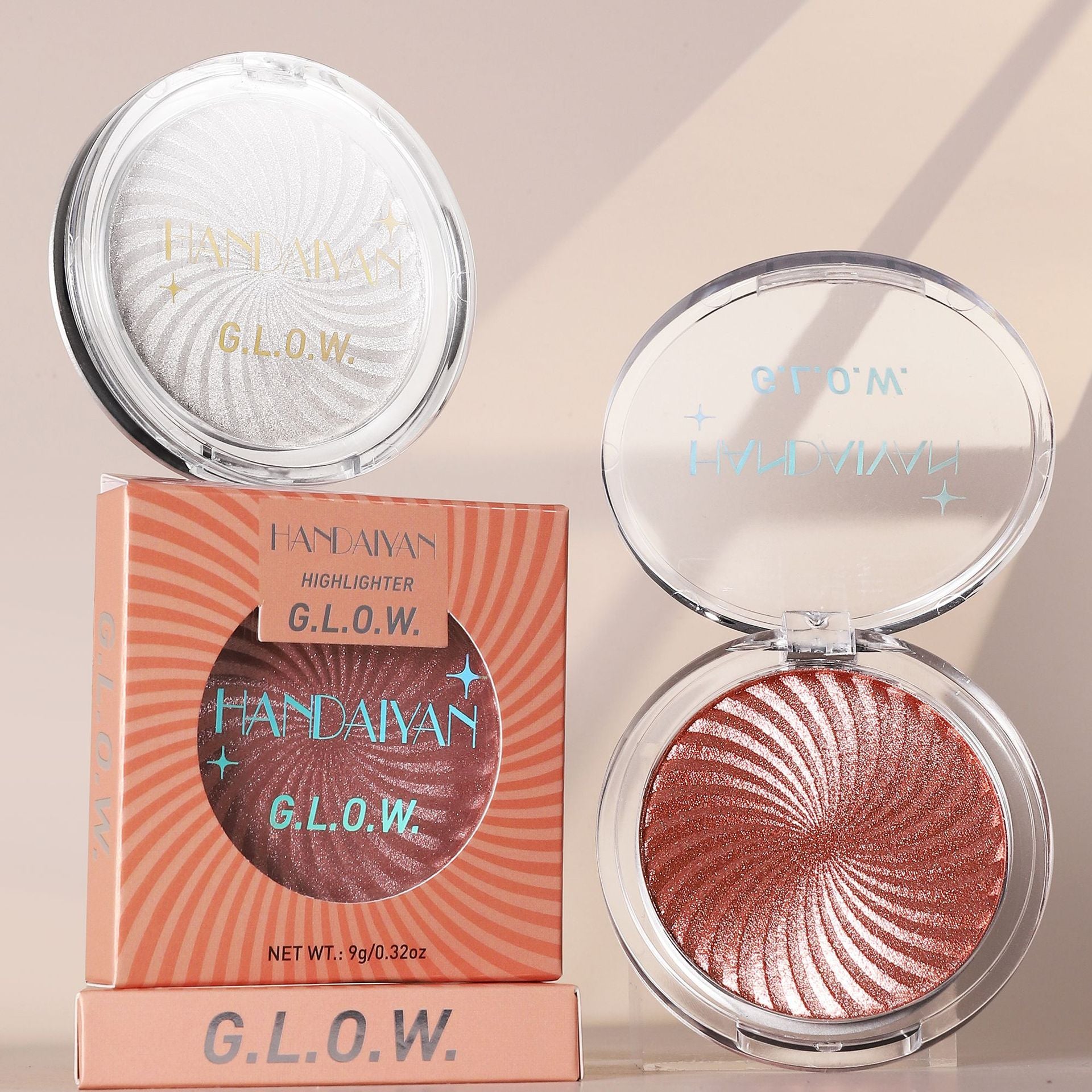 Cross-border six-color vortex highlighting powder matte thin and glittering handaiyan face powder highlight repair brightening makeup palette