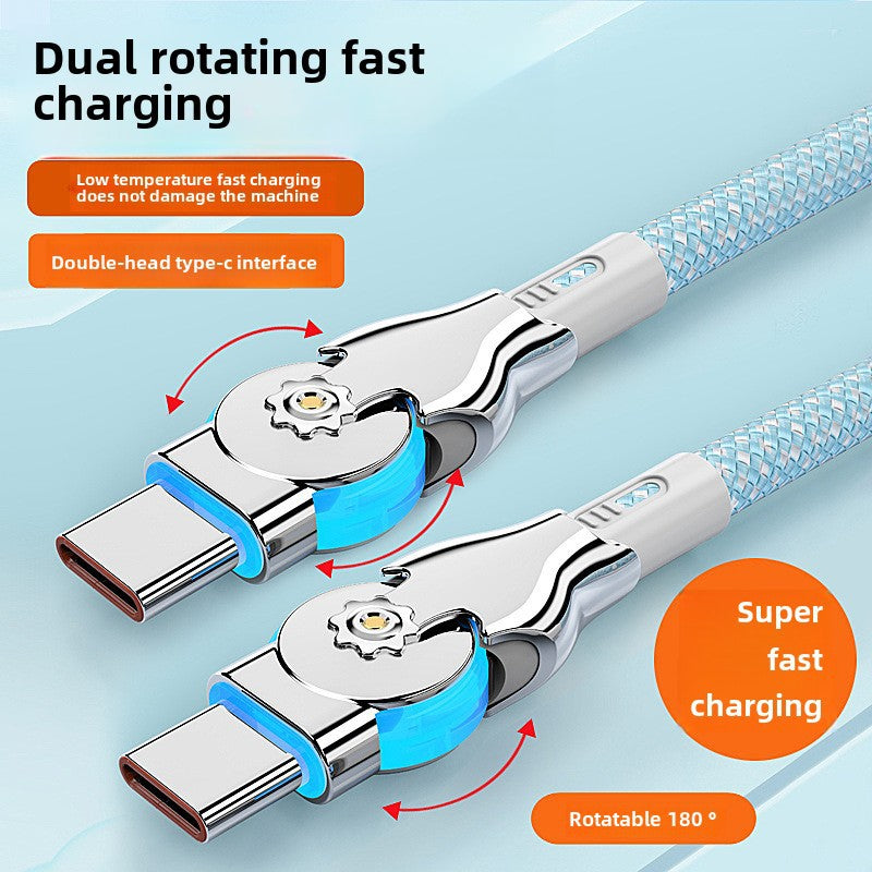Double-headed type-c charging cable 65WPD fast charging for Apple 15 Huawei Xiaomi vivo vehicle-mounted mobile phone tablet