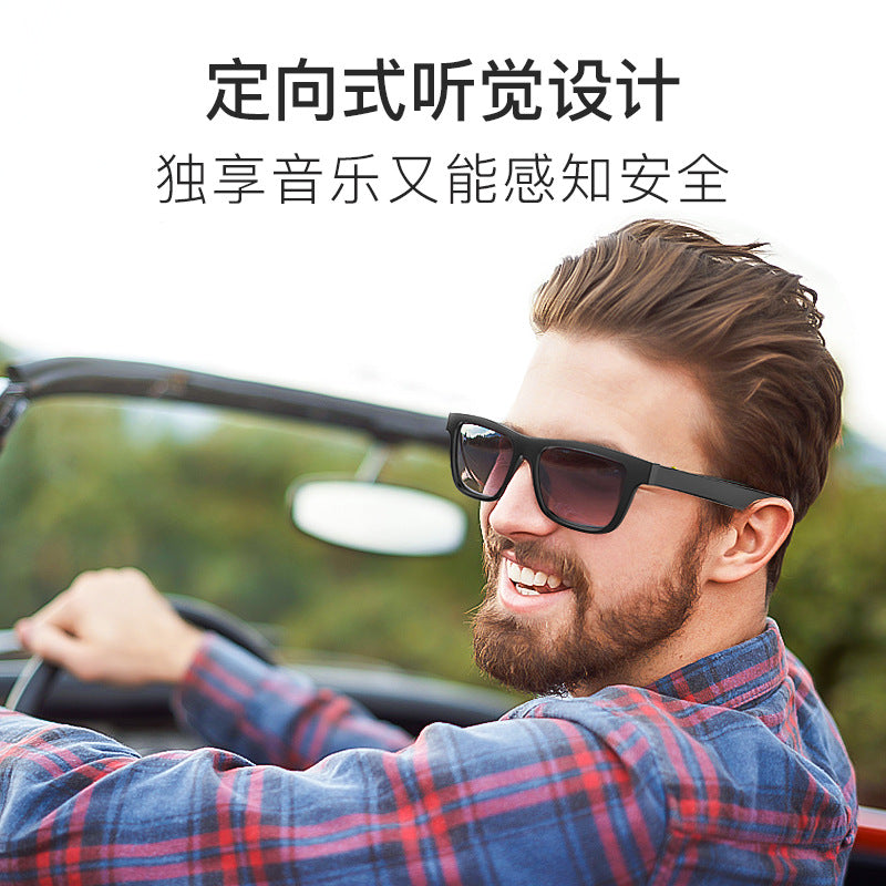 Cross-border new arrival smart glasses E10 sunglasses black technology can call to listen to music Bluetooth audio glasses
