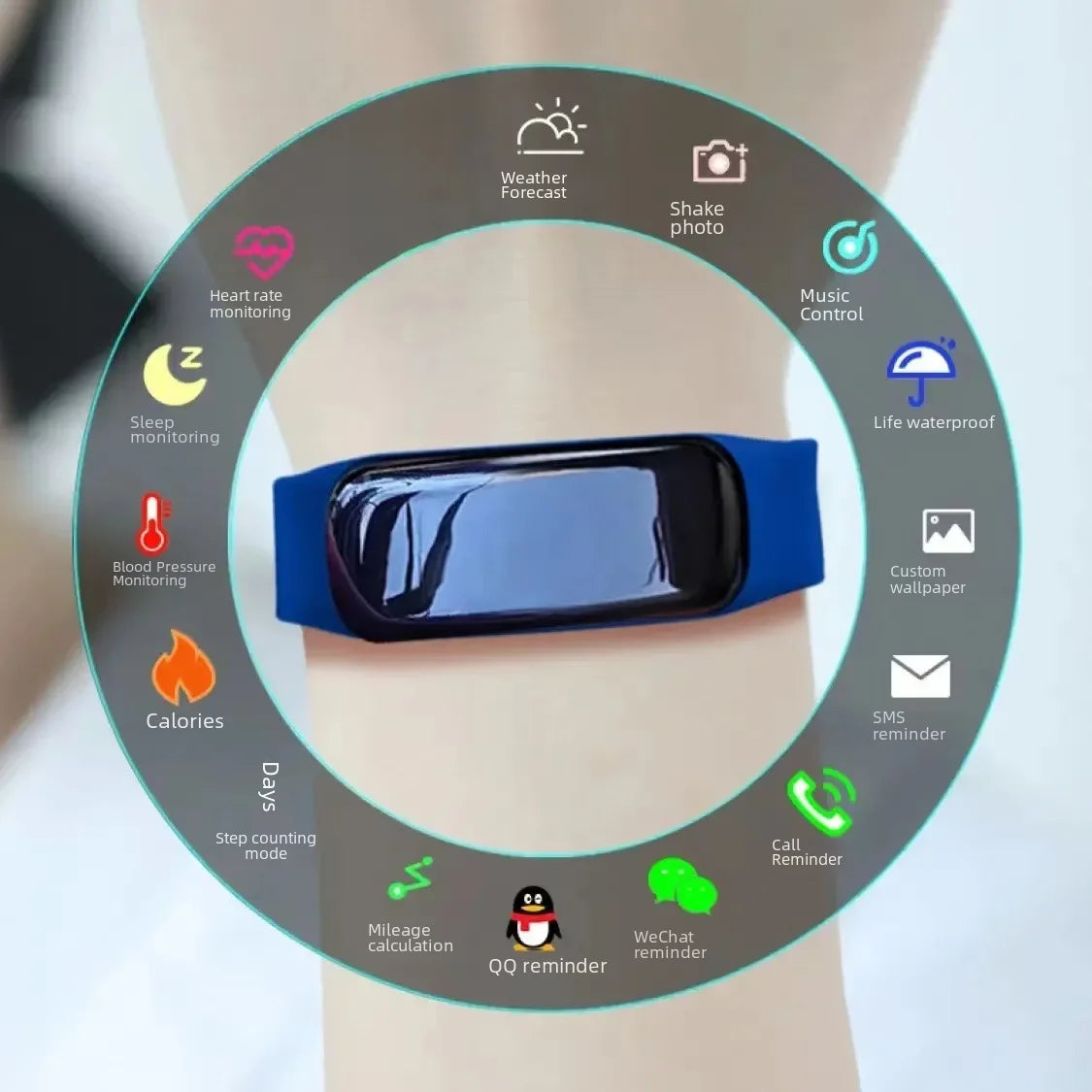 Multifunctional Sports Smart Bracelet – Blood Pressure, Heart Rate & Sleep Monitor