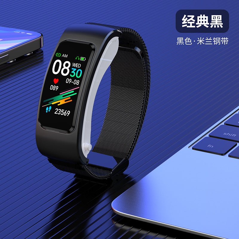 K60 smart bracelet call listening to music AI voice hard head in-ear headset 1.08 HD color screen address book synchronization