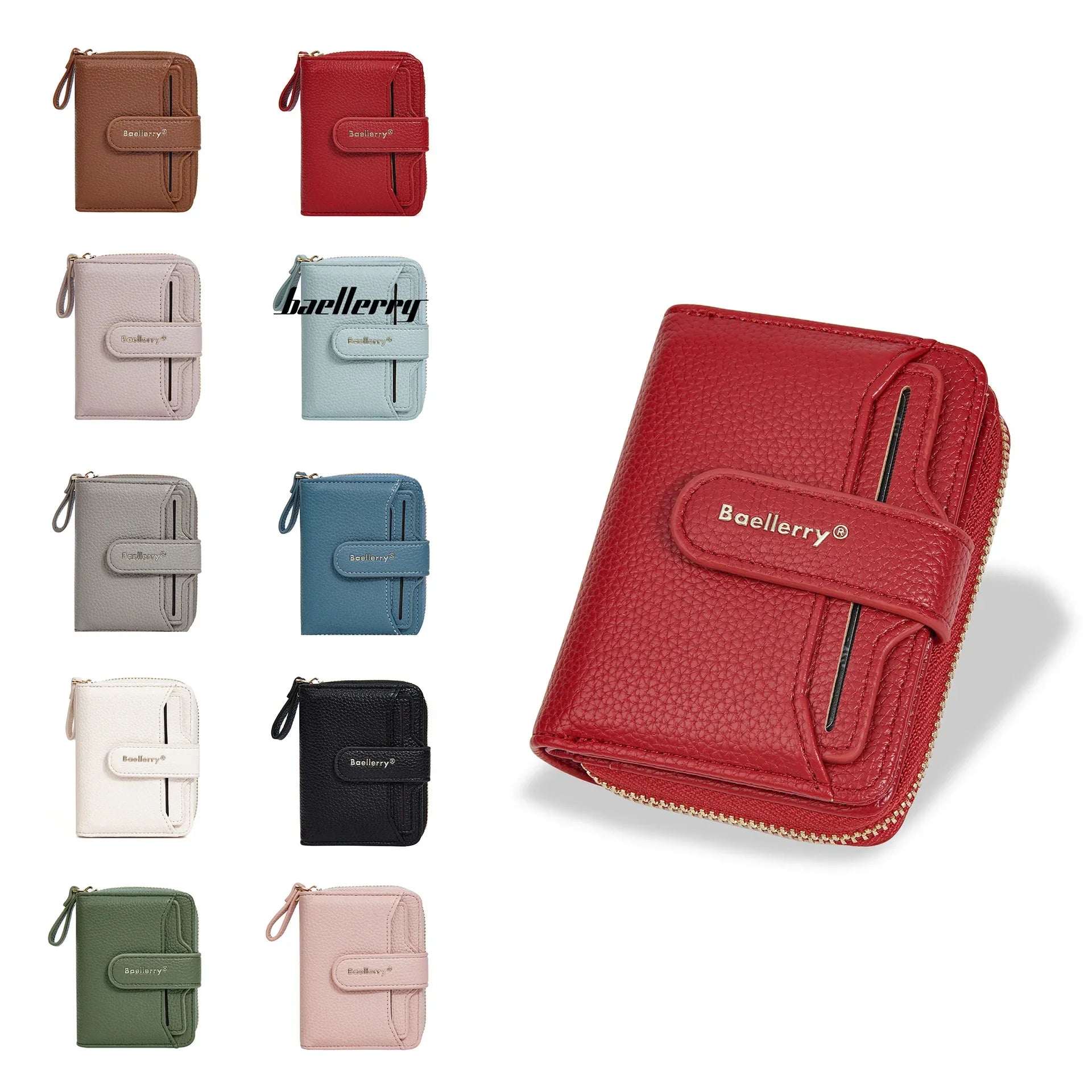 New Ladies' Purse short baellerry fashion snap button multi card slots wallet Japanese and Korean High sense coin purse