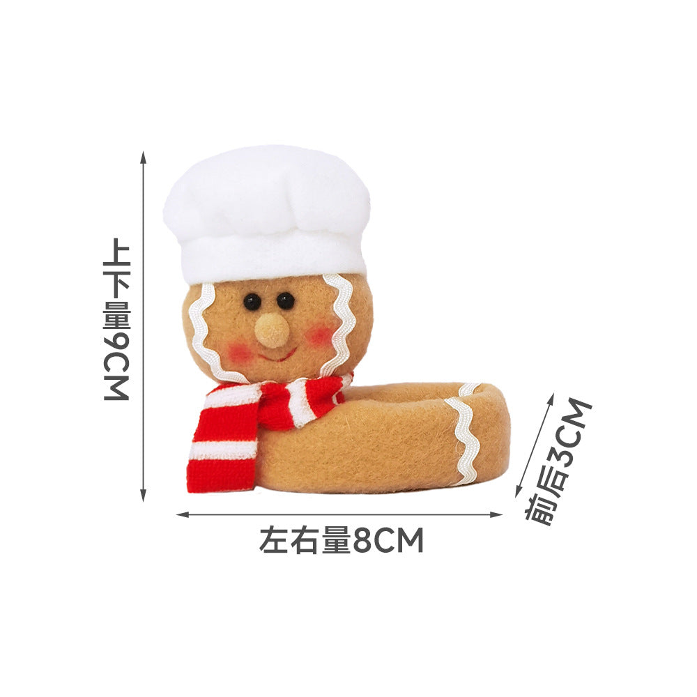 Chuangke cross-border 2025 new Christmas wine glass holding flannel gingerbread man doll window decoration Christmas decoration