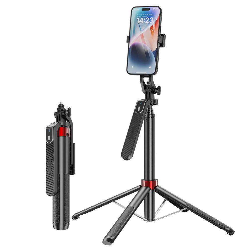 P185MINI aluminum alloy quadripod shelf Bluetooth selfie stick universal phone live broadcast floor stand handheld stabilizer