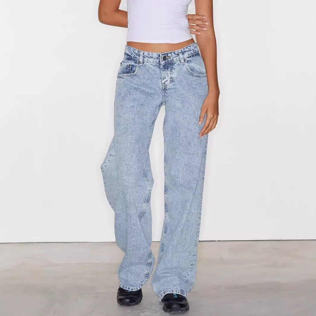 Exclusive for cross-border European and American ladies Denim Amazon AliExpress TEMU new women's straight jeans
