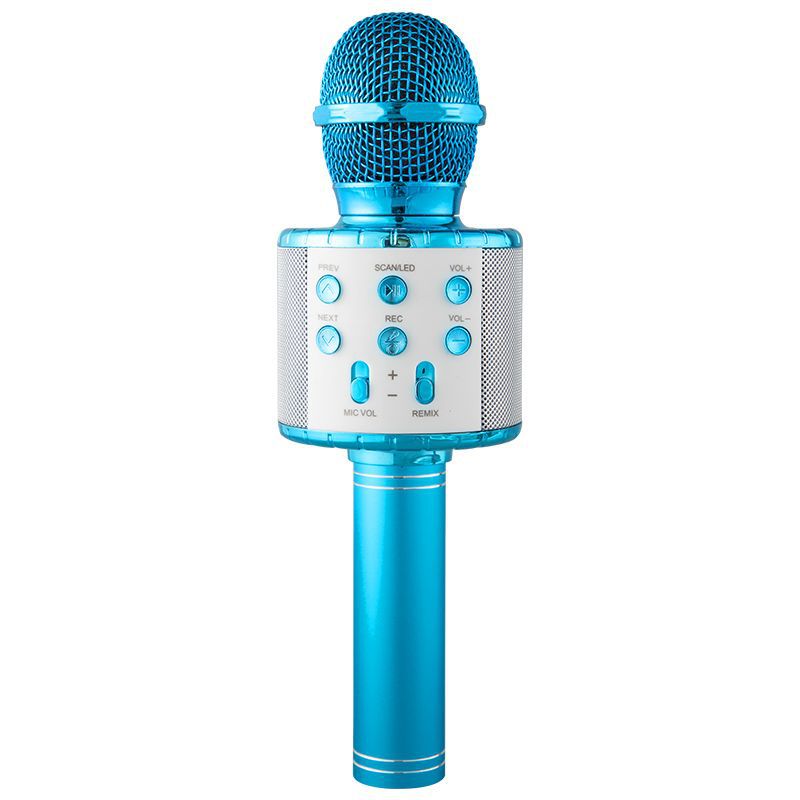 WS858L microphone with light audio integrated condenser microphone mobile phone gadget for singing songs wireless Bluetooth children karaoke
