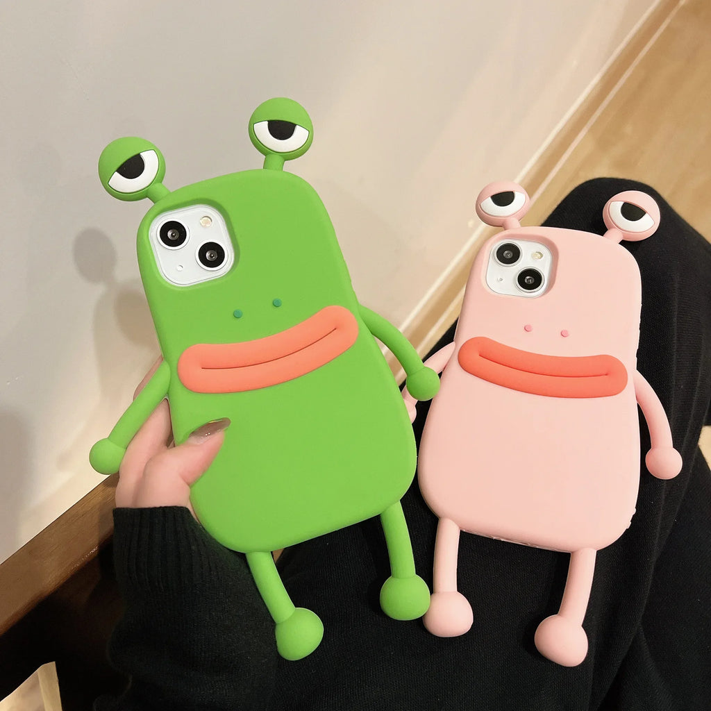 Funny green sausage frog iphone14pro max Apple 12 phone case applicable xs cartoon 13 soft glue