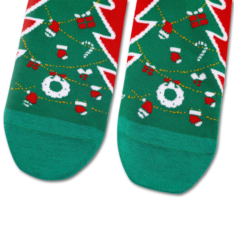 2025 Christmas socks gift box combed cotton socks autumn and winter one Amazon cross-border Christmas supply in stock red socks