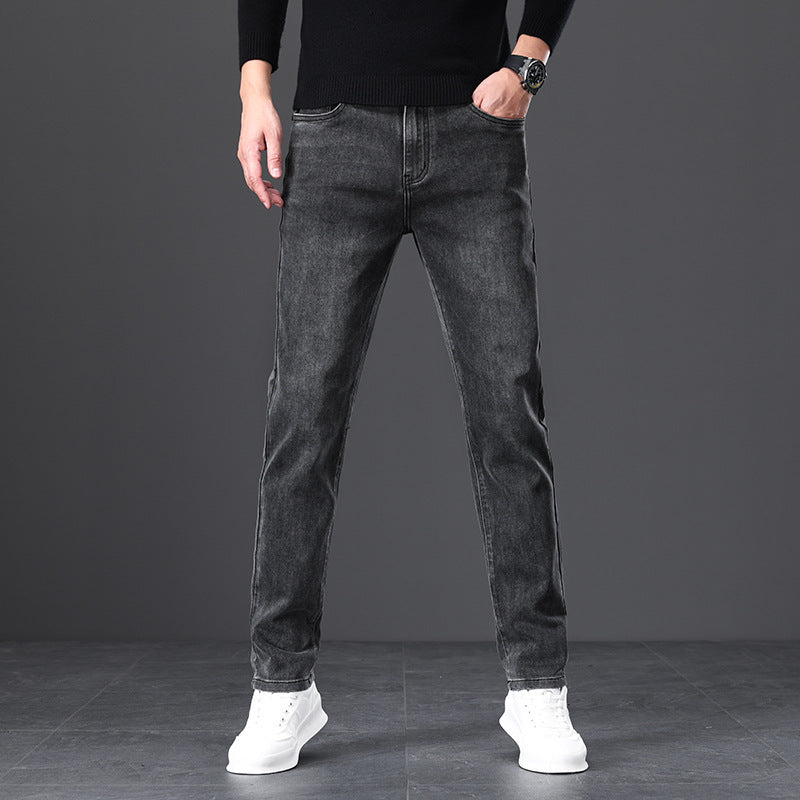 Fengshe men's wear/Spring and Autumn New stretch men's jeans pencil pants light business slim fit men's jeans