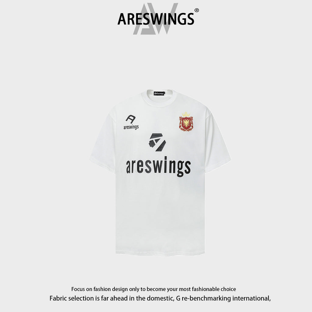 Areswings American sports style digital printing heavy short-sleeved T-shirt men's trendy loose short-sleeved 2874