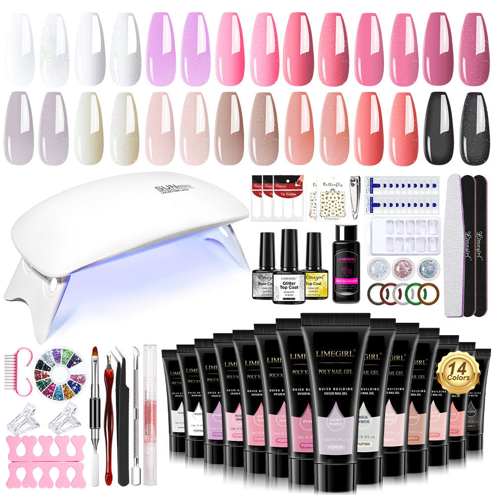New cross-border 15ml nail art extended glue suit free paper cups fast Crystal extended glue glitter sealing layer suit