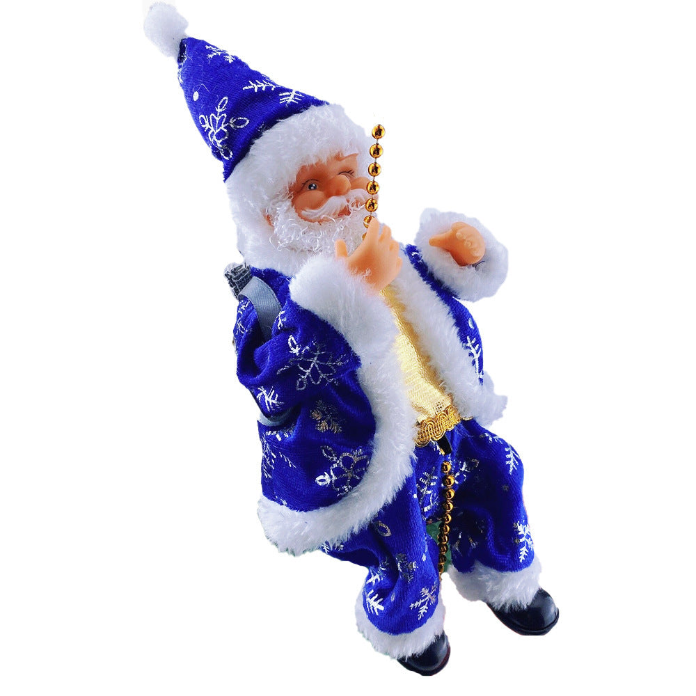 Cross-border hot climbing beads electric Santa Claus music rope climbing Old Man Christmas creative small gift toy gift