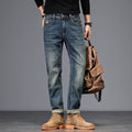 Autumn and Winter new American retro slim-fitting small straight jeans men's jeans one piece dropshipping