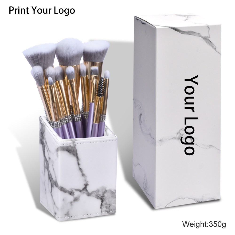 [Biyouyi new] 14 lilac purple makeup brushes suit full set of professional super soft fur makeup brushes cross-border