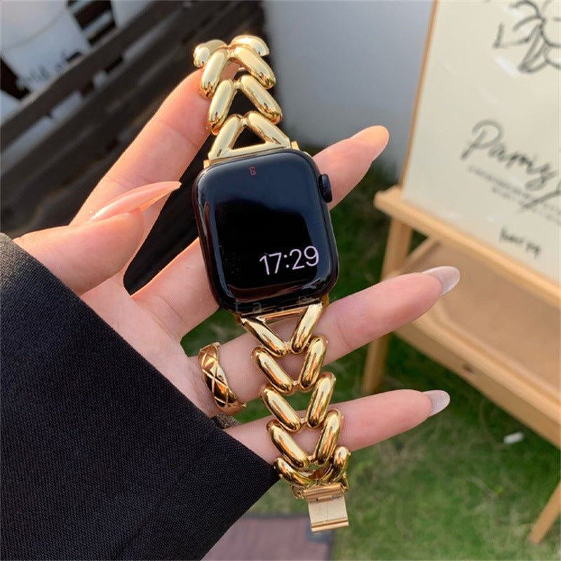 Suitable for Apple S8 smart watch wristband iwatch Ultra New Style Eight chain alloy fashion metal strap