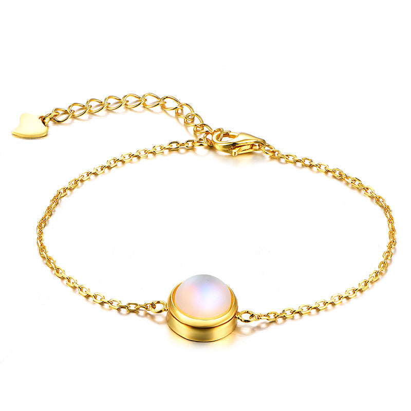 s925 silver moonstone necklace pendant Xiaohongshu Tik Tok live stream hot sale accessories female jewelry foreign trade Wholesale