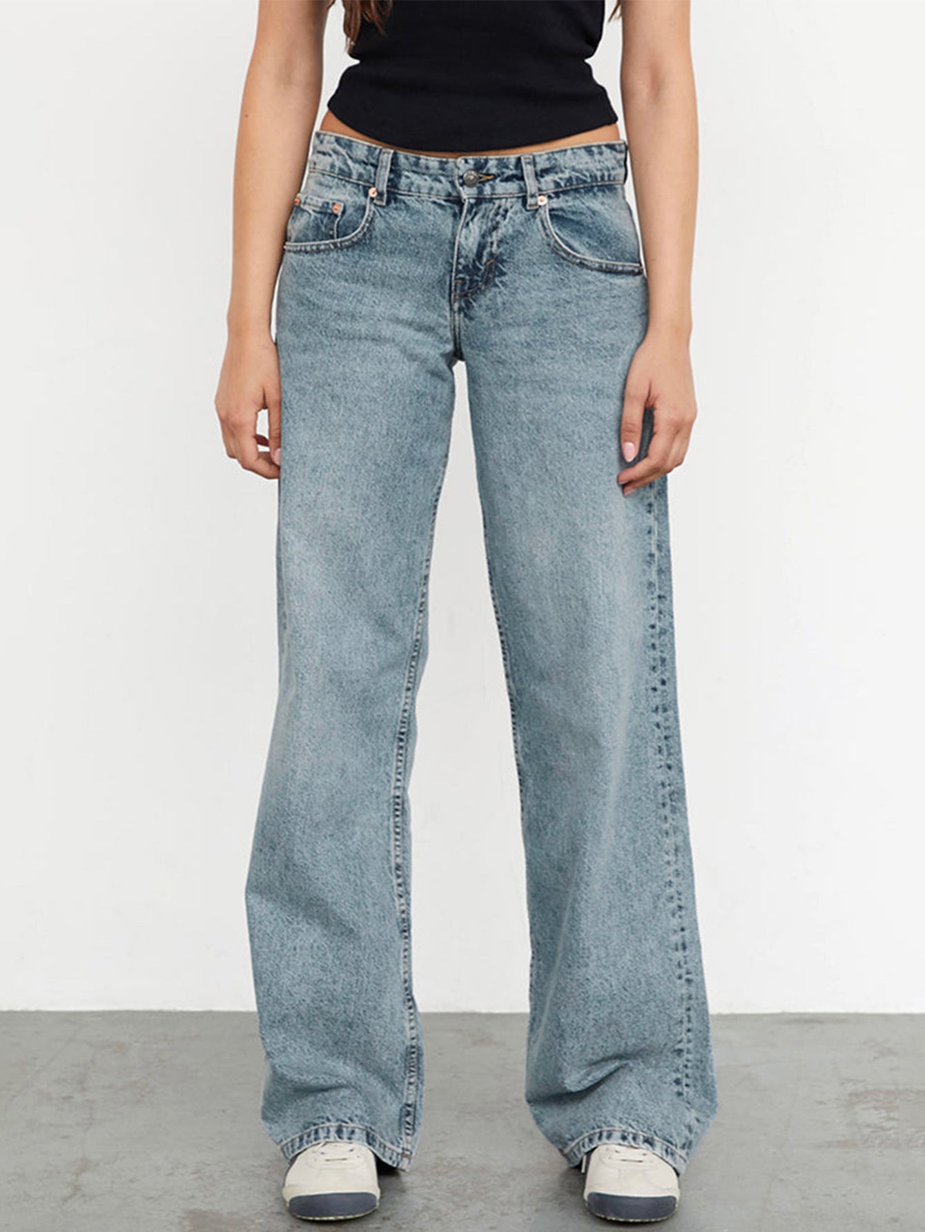 Exclusive for cross-border European and American ladies Denim Amazon AliExpress TEMU new women's straight jeans