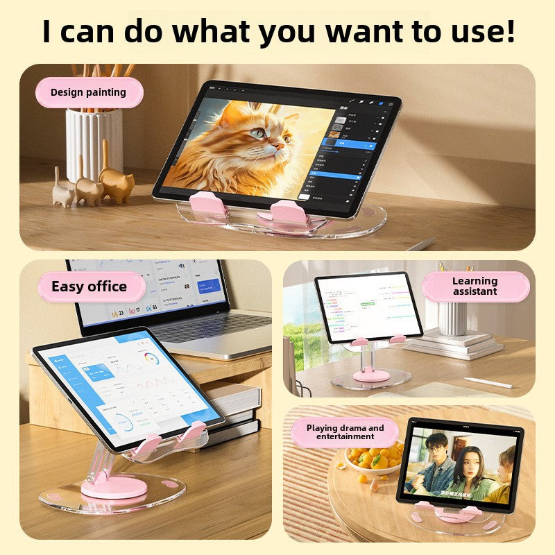 New product creative tablet computer stand rotating aluminum alloy desktop stand foldable lifting lazy phone holder