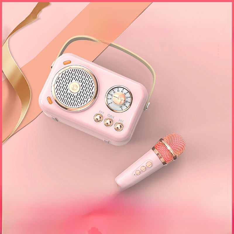 Microphone karaoke Audio Integrated microphone wireless Retro Bluetooth speaker household outdoor professional singing artifact