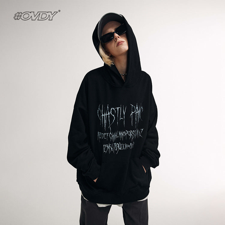 # OVDY autumn and winter menswear fashion brand letter printing loose hooded Terry men and women same style sweatershirt trendy sweater