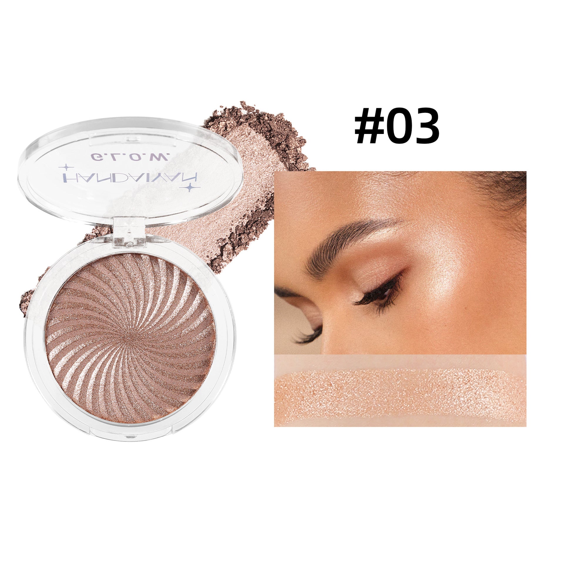 Cross-border six-color vortex highlighting powder matte thin and glittering handaiyan face powder highlight repair brightening makeup palette