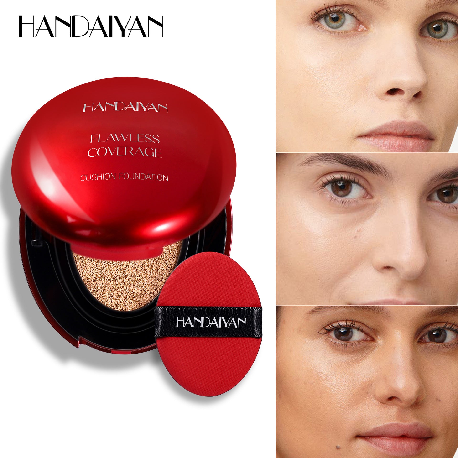 Cross-border liquid foundation concealer long lasting smear-proof makeup oily skin not stuck pink handaiyan red shell liquid foundation can't rub off