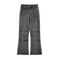 OREETA Retro Patchwork Washed Jeans American Straight Jeans