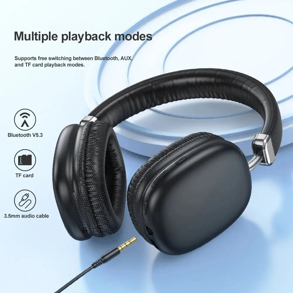 Products in stock new Bluetooth headphone head-mounted no pressing wireless headset ultra-long life battery music headset with TF card