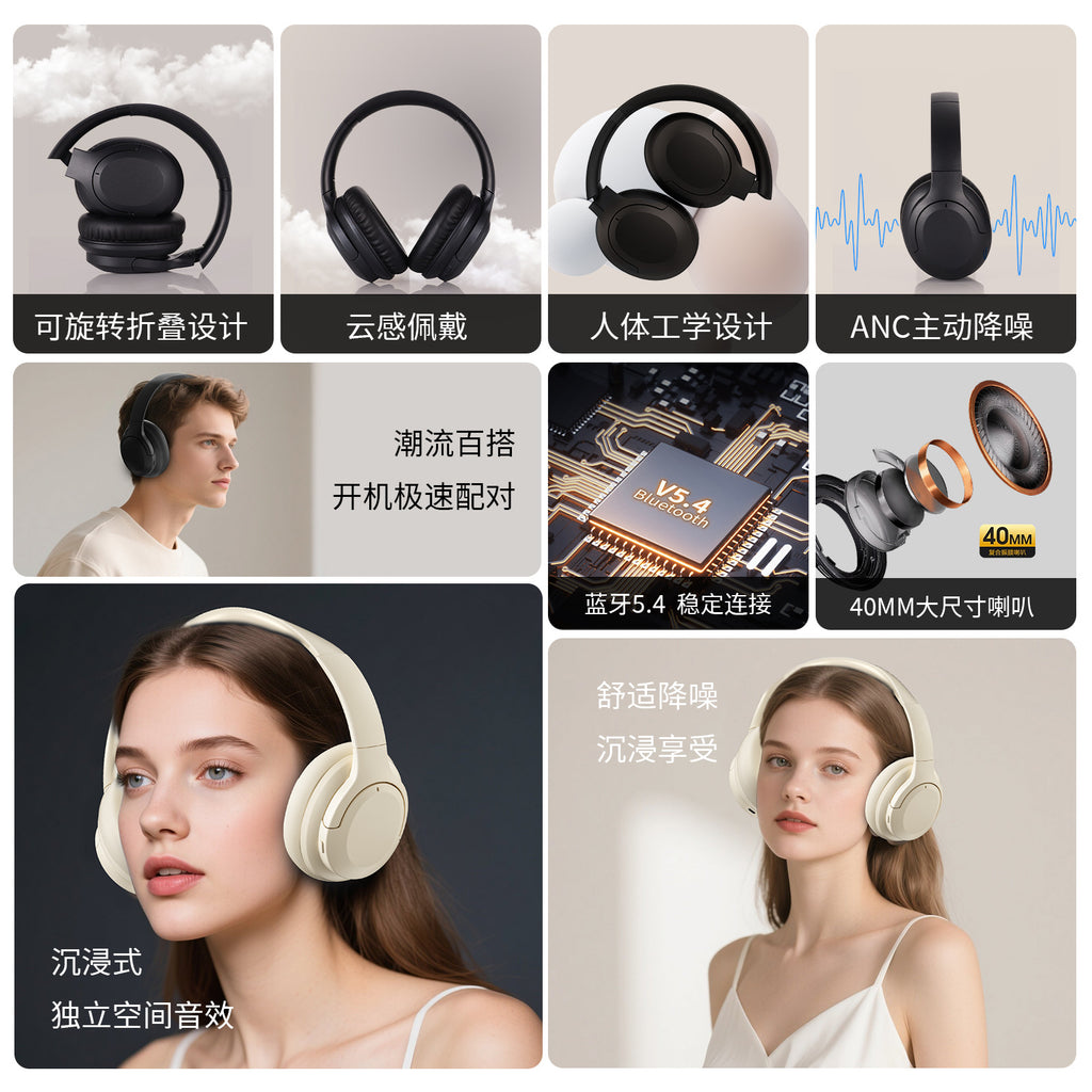 Private model ANC active noise reduction no leakage high fidelity wireless Bluetooth ultra-long life battery headset Bluetooth headset