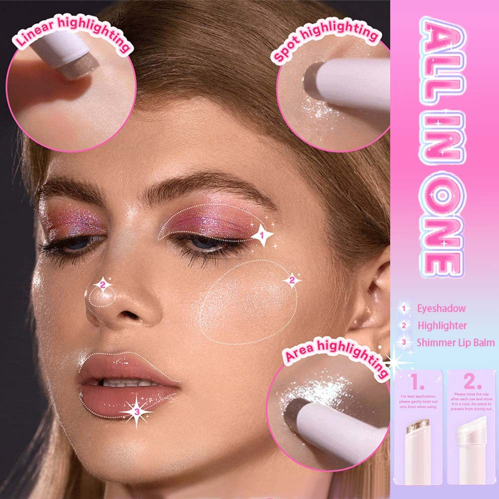 Cross-Border PAGE VINE hot crystal jelly highlight eye shadow stick super shiny multicolor eye shadow highlighter foreign trade