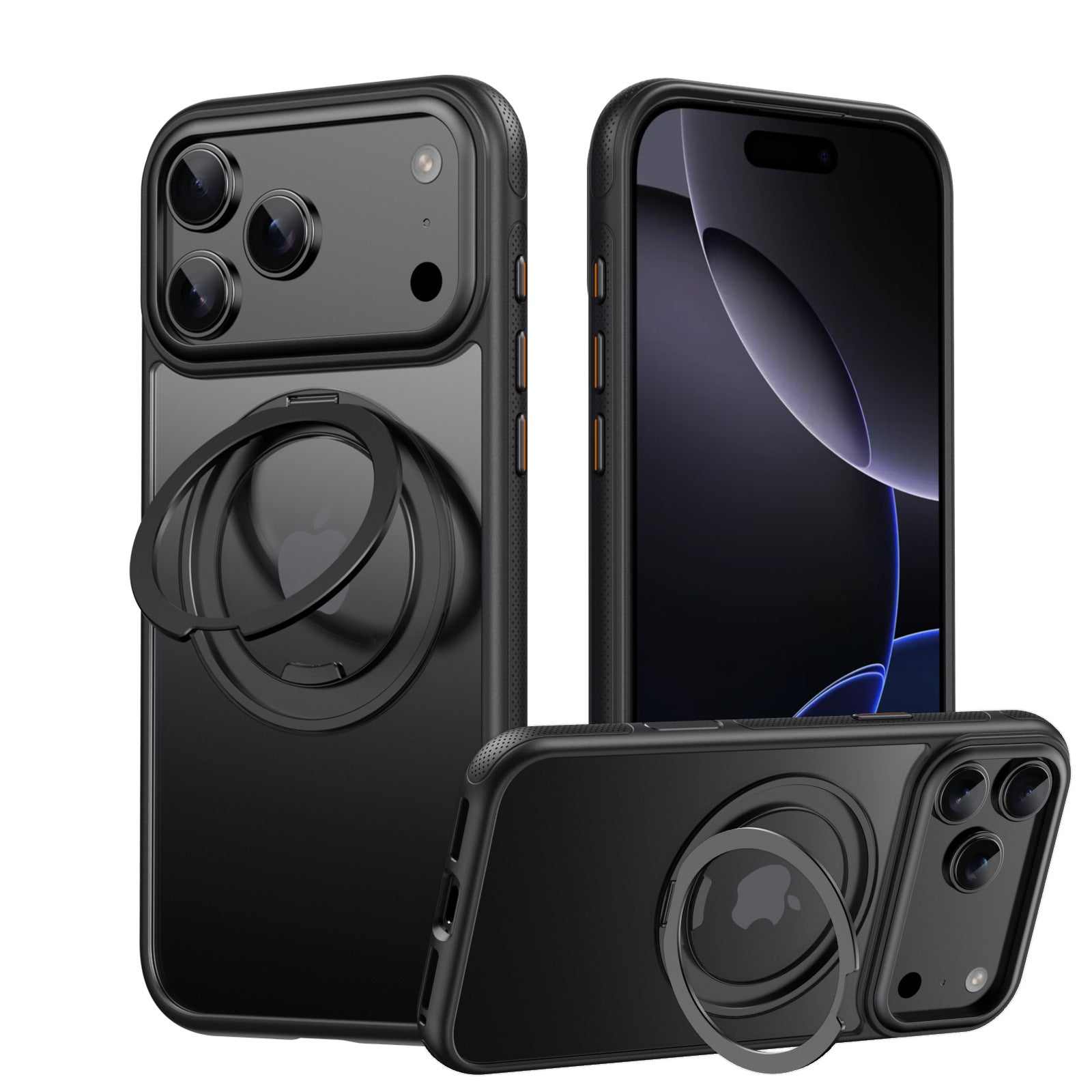 Suitable for Apple 17Air phone case rotating bracket iphone17promax skin feeling phone case with AI button