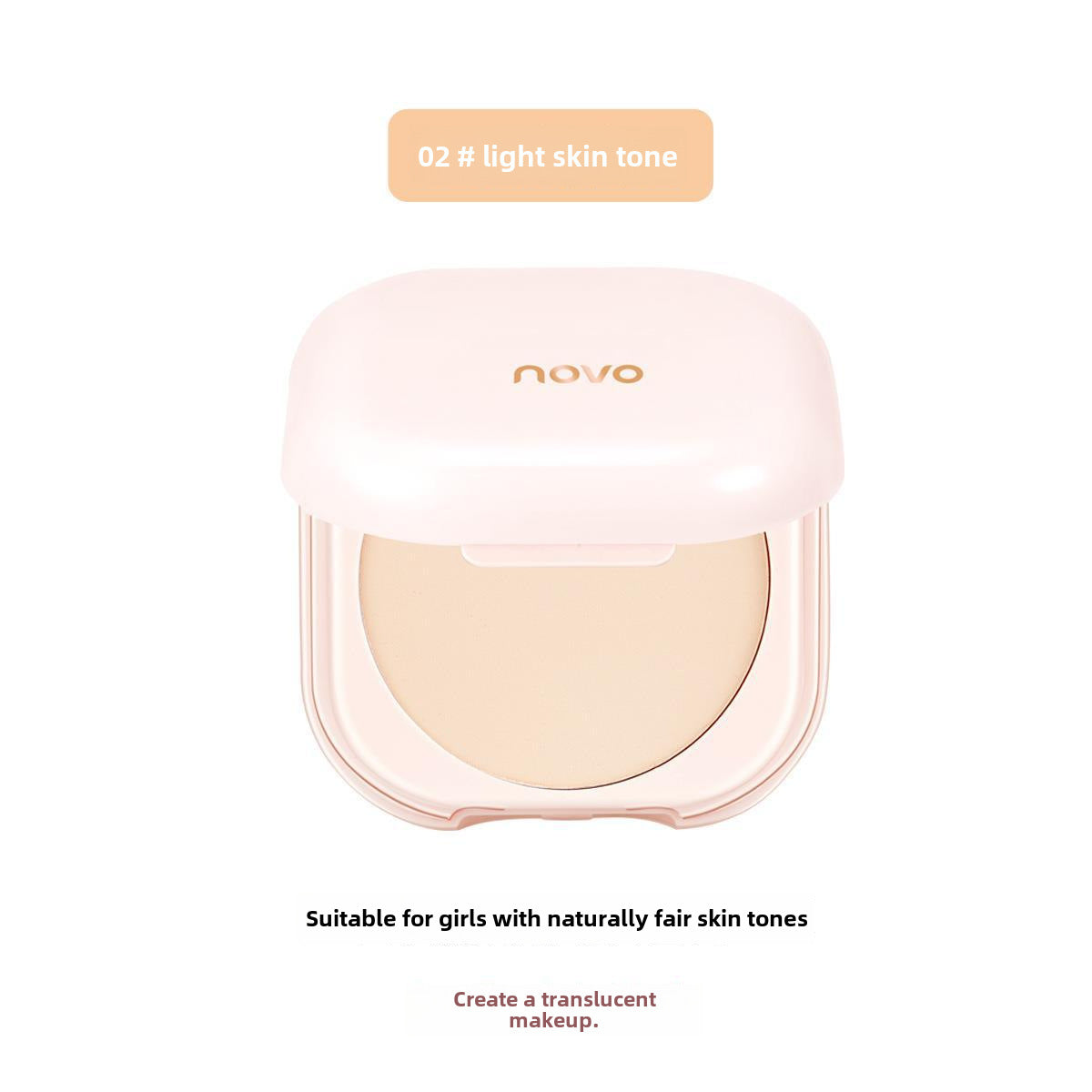 NOVO feather satin luxury nourishing makeup loose power oil control makeup brightening skin color finishing powder small portable makeup powder cake